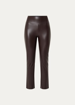 Wolford Dames Edie high waist slim fit broek van imitatieleer in de kleur Aubergine