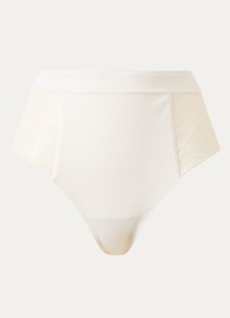 Wolford Dames Contour high waisted hipster met kant in de kleur Gebroken wit
