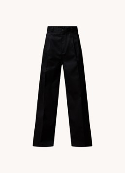 Maison Margiela Heren Wide fit chino met plooidetail en steekzakken in de kleur Zwart, maat: 42
