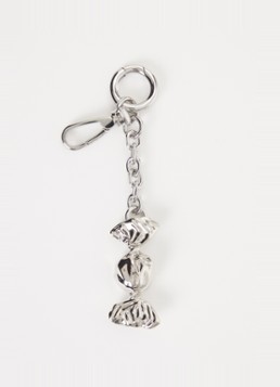 Maison Margiela Dames Candy sleutelhanger met logo in de kleur Zilver, maat: OS