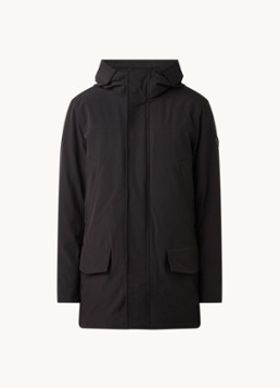 Airforce Heren Snow gewatteerde parka met capuchon in de kleur Zwart, maat: XXL