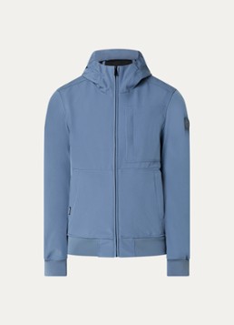 Airforce Heren Javi softshell jack met capuchon en ritszakken in de kleur Staalblauw, maat: XL