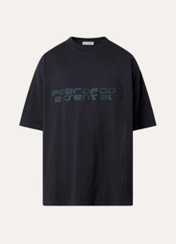 Fear of God Essentials Heren T-shirt met front- en backprint in de kleur Antraciet, maat: S