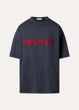 Fear of God Essentials Heren T-shirt met front- en backprint in de kleur Grijs, maat: S