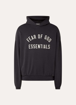 Fear of God Essentials Heren Hoodie met logoborduring in de kleur Antraciet, maat: L