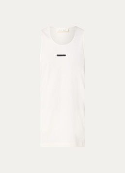 Fear of God Essentials Heren Tanktop met logo in de kleur Gebroken wit, maat: S