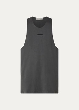 Fear of God Essentials Heren Tanktop met logo in de kleur Lichtgrijs, maat: M