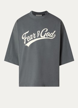 Fear of God Essentials Heren T-shirt met logoprint in de kleur Donkergrijs, maat: XL