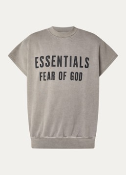 Fear of God Essentials Heren Sweater met logoprint in de kleur Grijs, maat: L