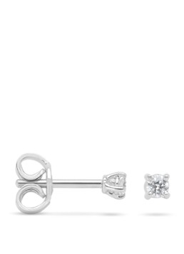 Diamond Point Dames Witgouden solitair groeibriljant oorstekers, 0.06 ct. 0.06 ct diamant Groeibriljant in de kleur Witgoud
