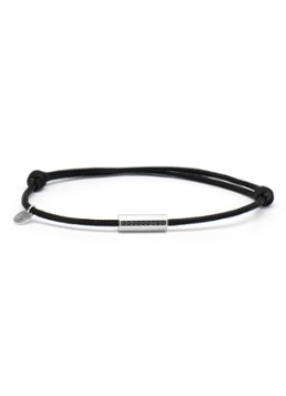 Diamond Point Dames Witgouden koord armband, 0.04 ct zwarte diamant, Timeless Treasures in de kleur Witgoud