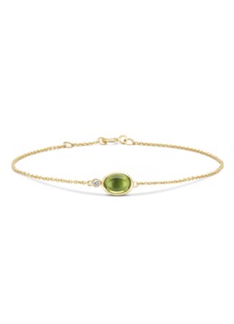 Diamond Point Dames Geelgouden armband, 1.06 ct peridoot, Little Drops in de kleur Geelgoud