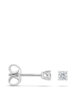 Diamond Point Dames Witgouden solitair groeibriljant oorstekers, 0.12 ct. 0.12 ct diamant Groeibriljant in de kleur Witgoud