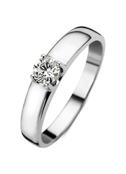 Diamond Point Dames Witgouden solitair groeibriljant ring, 0.30 ct. 0.30 ct diamant Groeibriljant in de kleur Witgoud