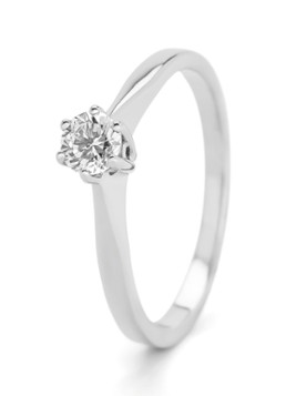 Diamond Point Dames Witgouden solitair groeibriljant ring, 0.28 ct. 0.28 ct diamant Groeibriljant in de kleur Witgoud