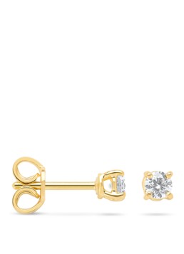 Diamond Point Dames Geelgouden solitair groeibriljant oorstekers, 0.26 ct. 0.26 ct diamant Groeibriljant in de kleur Geelgoud