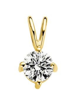 Diamond Point Dames Geelgouden solitair groeibriljant hanger, 0.34 ct. 0.34 ct diamant Groeibriljant in de kleur Geelgoud