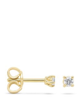 Diamond Point Dames Geelgouden solitair groeibriljant oorstekers, 0.08 ct. 0.08 ct diamant Groeibriljant in de kleur Goud
