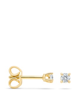 Diamond Point Dames Geelgouden solitair groeibriljant oorstekers, 0.12 ct. 0.12 ct diamant Groeibriljant in de kleur Goud