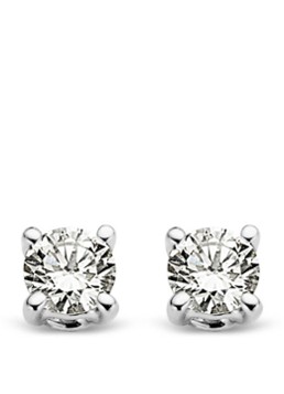 Diamond Point Dames Witgouden solitair groeibriljant oorstekers, 0.10 ct. 0.10 ct diamant Groeibriljant in de kleur Witgoud