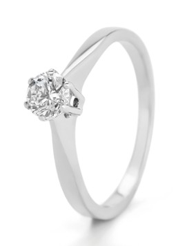 Diamond Point Dames Ring Groeibriljant van 18 karaat witgoud met 0.40 ct. Diamant in de kleur Witgoud