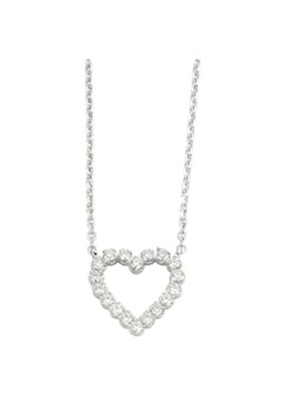 Diamond Point Dames Witgouden collier 0.25 ct diamant Hearts & Arrows in de kleur Witgoud