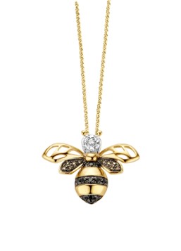Diamond Point Dames Geelgouden hanger 0.09 ct diamant Queen Bee in de kleur Goud