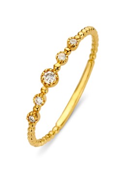 Diamond Point Dames Joy ring van 14 karaat geelgoud met 0.09 ct diamant in de kleur Goud