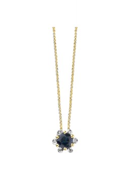 Diamond Point Dames Geelgouden hanger, 0.47 ct blauwe saffier, Empress in de kleur Goud