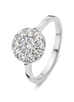 Diamond Point Dames Witgouden ring 0.65 ct diamant Hearts & Arrows in de kleur Witgoud