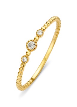 Diamond Point Dames Joy ring van 14 karaat geelgoud met 0.07 ct diamant in de kleur Goud