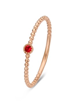 Diamond Point Dames Roségouden ring 0.04 ct robijn Joy in de kleur Roségoud