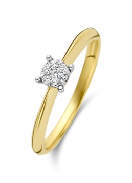 Diamond Point Dames Gouden ring 0.10 ct diamant Enchanted in de kleur Goud
