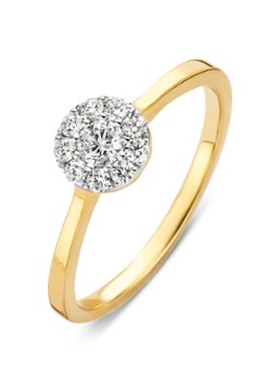 Diamond Point Dames Gouden ring 0.30 ct diamant Hearts & Arrows in de kleur Goud