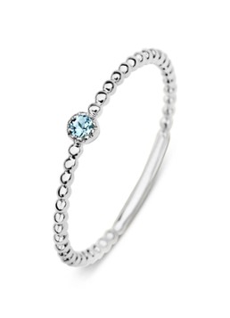 Diamond Point Dames Witgouden ring 0.04 ct topaas Joy in de kleur Witgoud