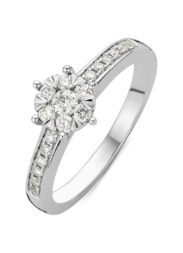 Diamond Point Dames Witgouden ring, 0.39 ct diamant, Enchanted in de kleur Witgoud
