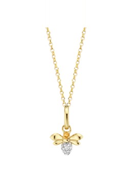 Diamond Point Dames Geelgouden hanger 0.03 ct citrien Queen Bee in de kleur Geelgoud