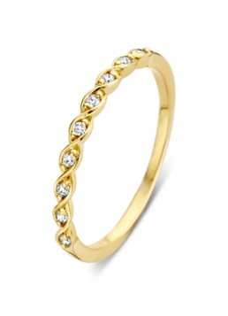 Diamond Point Dames Geelgouden ring 0.08 ct diamant Ensemble in de kleur Geelgoud
