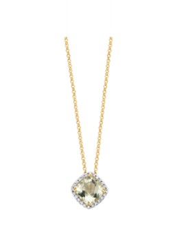 Diamond Point Dames Geelgouden hanger 1.61 ct groene amethist Fiësta in de kleur Geelgoud