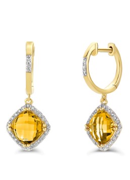 Diamond Point Dames Geelgouden oorsieraden 3.06 ct citrien Fiësta in de kleur Geelgoud