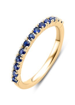 Diamond Point Dames Geelgouden ring 0.37 ct blauwe saffier Ensemble in de kleur Blauw