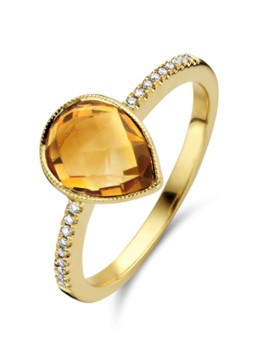 Diamond Point Dames Geelgouden ring 1.70 ct oranje citrien Philosophy in de kleur Geelgoud