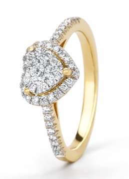 Diamond Point Dames Gouden ring, 0.37 ct diamant, Enchanted in de kleur Geelgoud