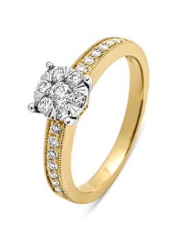 Diamond Point Dames Gouden ring, 0.40 ct diamant, Enchanted in de kleur Geelgoud