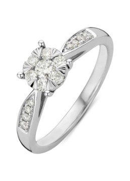 Diamond Point Dames Witgouden ring, 0.35 ct diamant, Enchanted in de kleur Witgoud