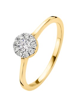 Diamond Point Dames Gouden ring 0.20 ct diamant Hearts & Arrows in de kleur Goud
