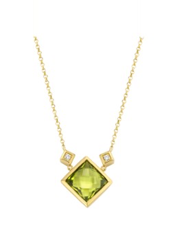 Diamond Point Dames Geelgouden collier 2.10 ct peridoot Philosophy in de kleur Geelgoud