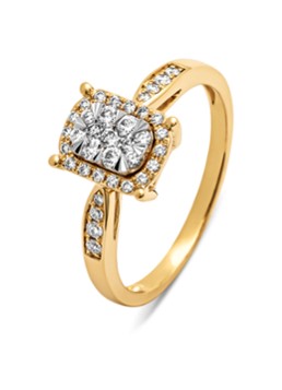 Diamond Point Dames Gouden ring, 0.34 ct diamant, Enchanted in de kleur Geelgoud
