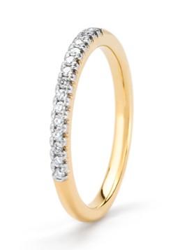 Diamond Point Dames Ring van 14 karaat geelgoud met 0.14 ct diamant Ensemble in de kleur Goud