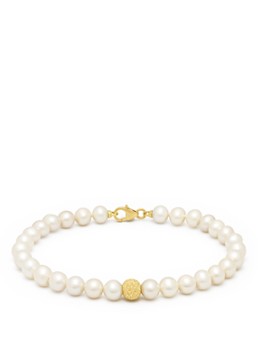 Diamond Point Dames Geelgouden armband Rivièra in de kleur Wit
